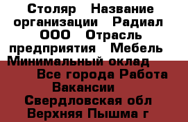 Столяр › Название организации ­ Радиал, ООО › Отрасль предприятия ­ Мебель › Минимальный оклад ­ 30 000 - Все города Работа » Вакансии   . Свердловская обл.,Верхняя Пышма г.